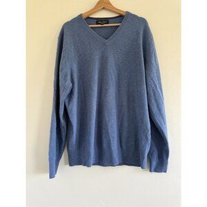 100% Cashmere Cremieux Luxury Men's Sweater Cashmere Blue